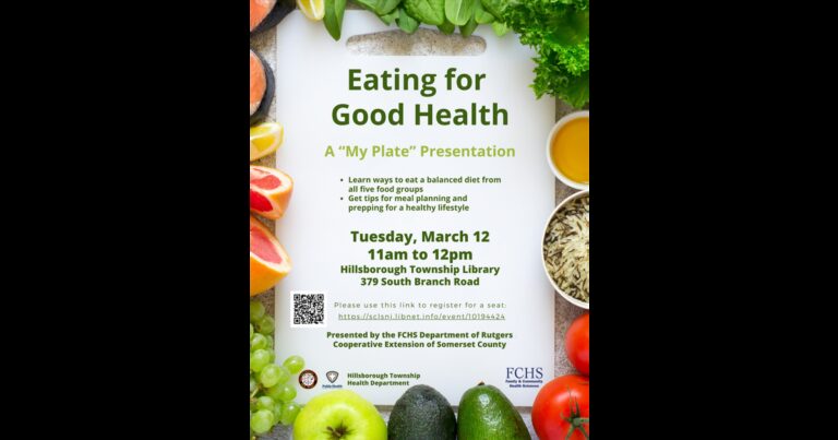 Hillsborough Library Serves Up Tips for Healthy Eating – TAPinto.net